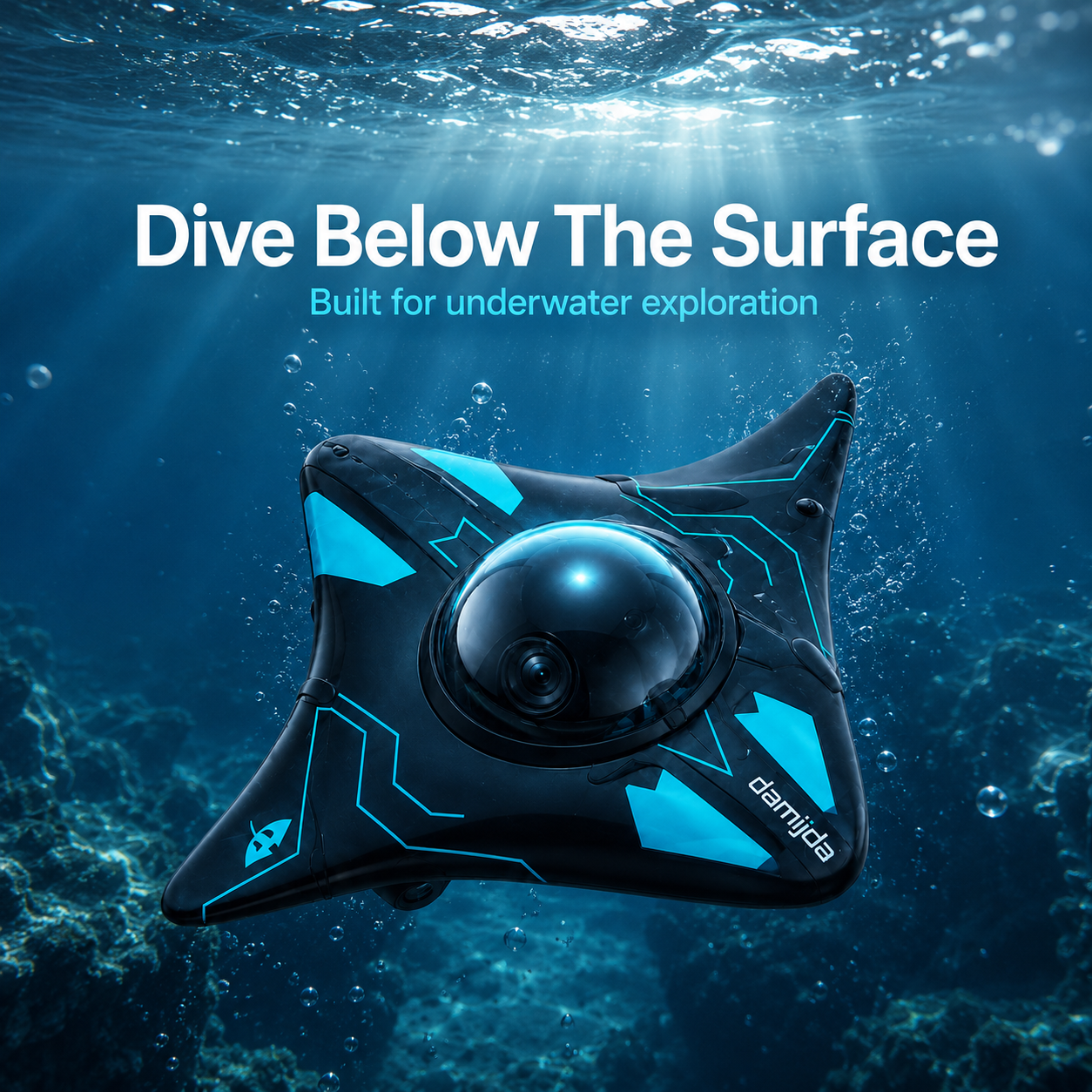 Damijda Underwater Drone – Remote-Control Ocean Explorer with 4K Camera, LED Lights & 1-Year Warranty