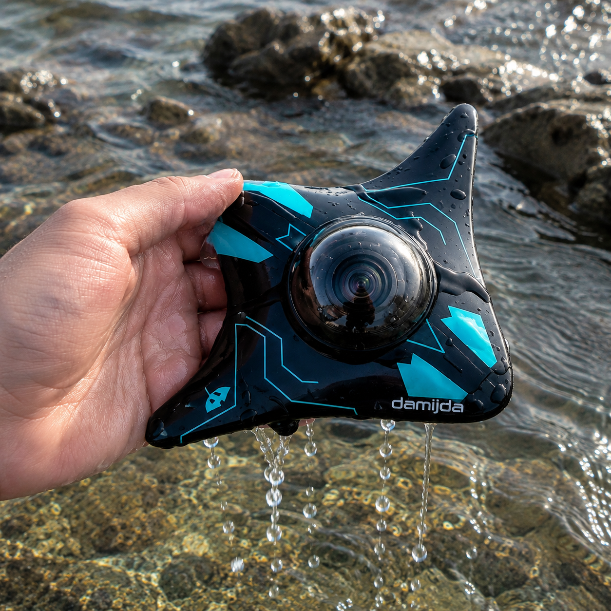 Damijda Underwater Drone – Remote-Control Ocean Explorer with 4K Camera, LED Lights & 1-Year Warranty